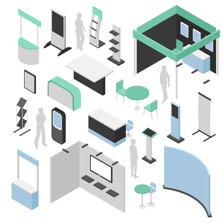 Gratis Vector expositie booth constructor set