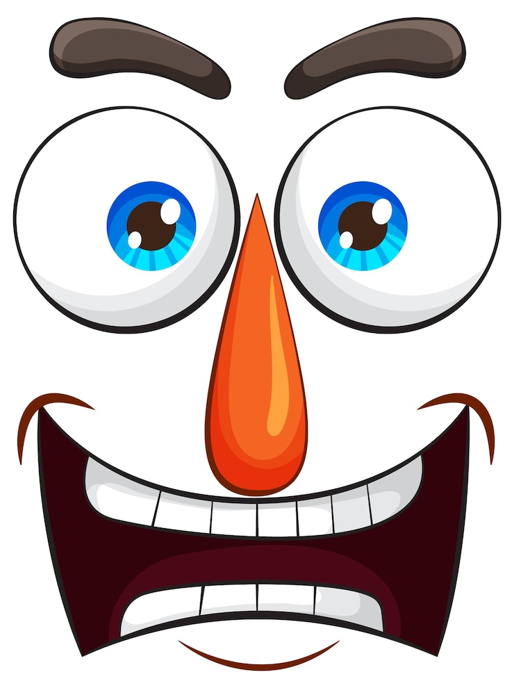 Gratis Vector expressieve cartoon gezichtsillustratie