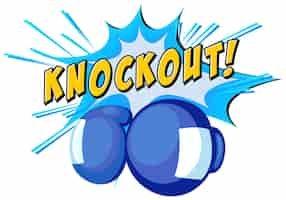 Gratis vector expression knock-out en bokshandschoenen