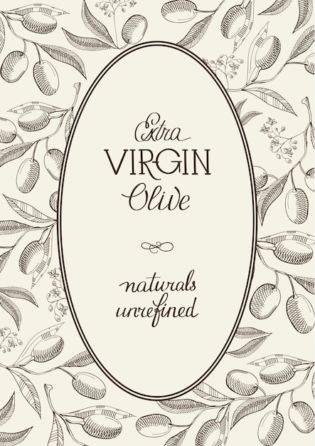 Gratis vector extra vierge olijf vintage label