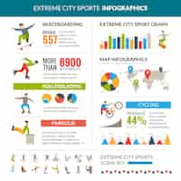 Gratis vector extreme stad sport infographics