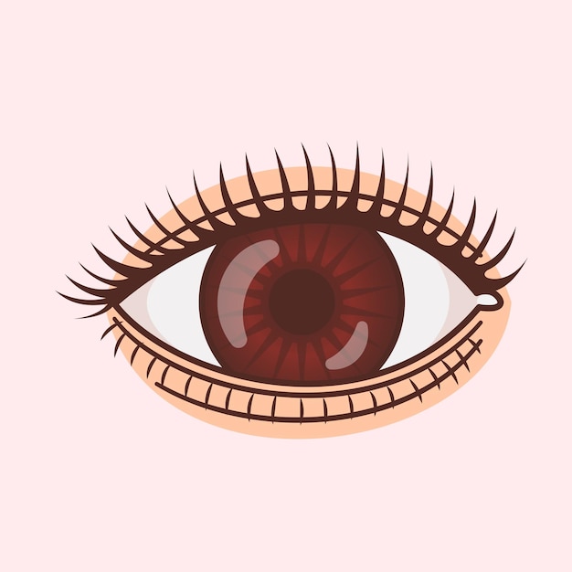 Eye human cartoon vector icon illustratie natuur object icon isolated flat vector