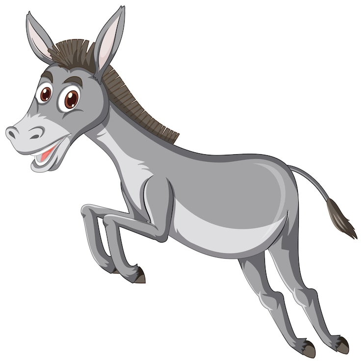 Gratis Vector ezel dierlijk stripfiguur