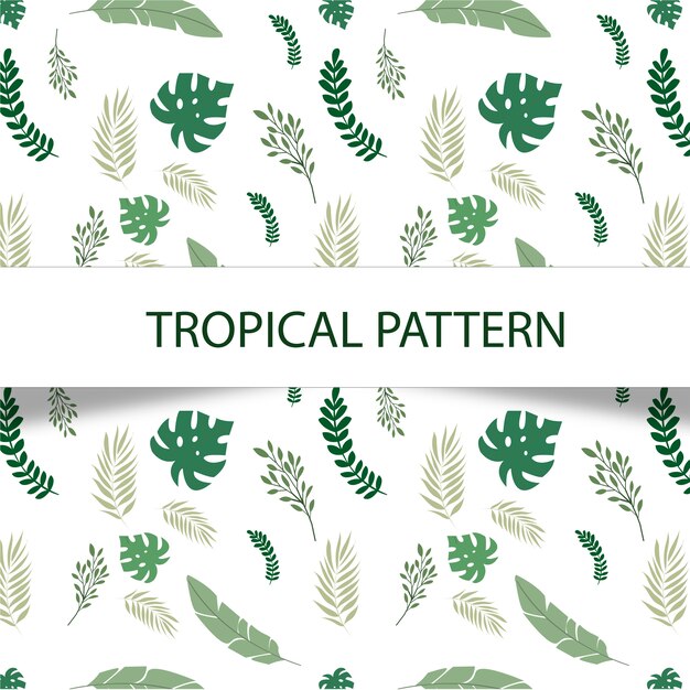 fabelachtig tropisch patroon met groene installaties op witte achtergrond