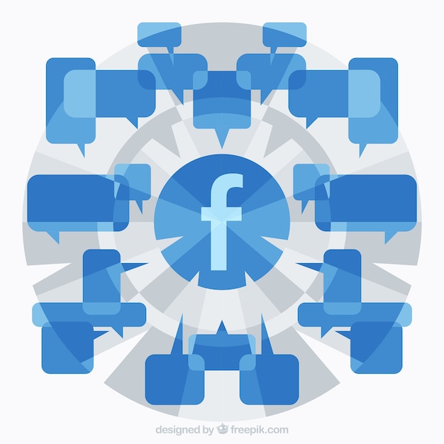 Gratis vector facebook achtergrond met dialoog ballonnen in plat design