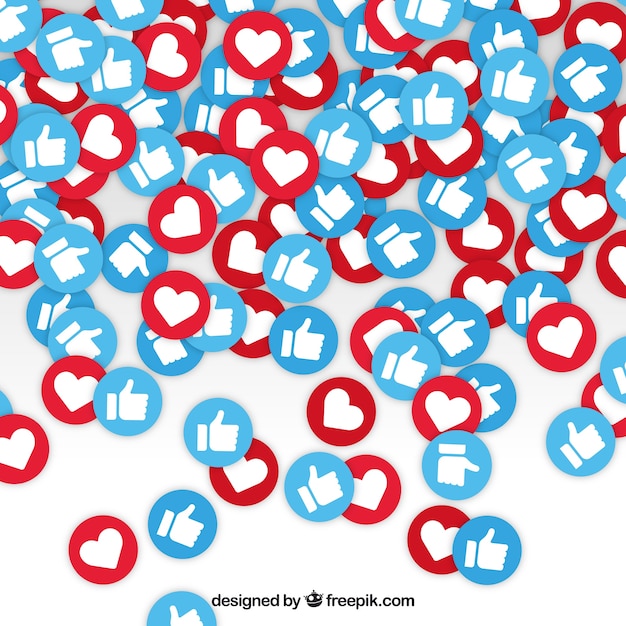 Facebook-achtergrond met likes en harten