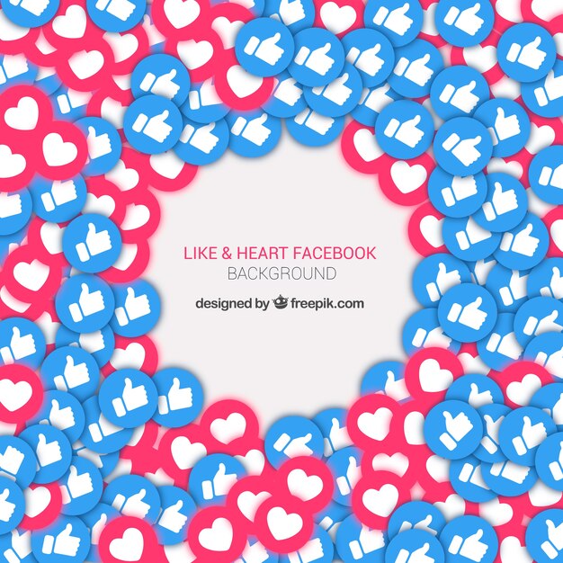 Facebook-achtergrond met likes en harten