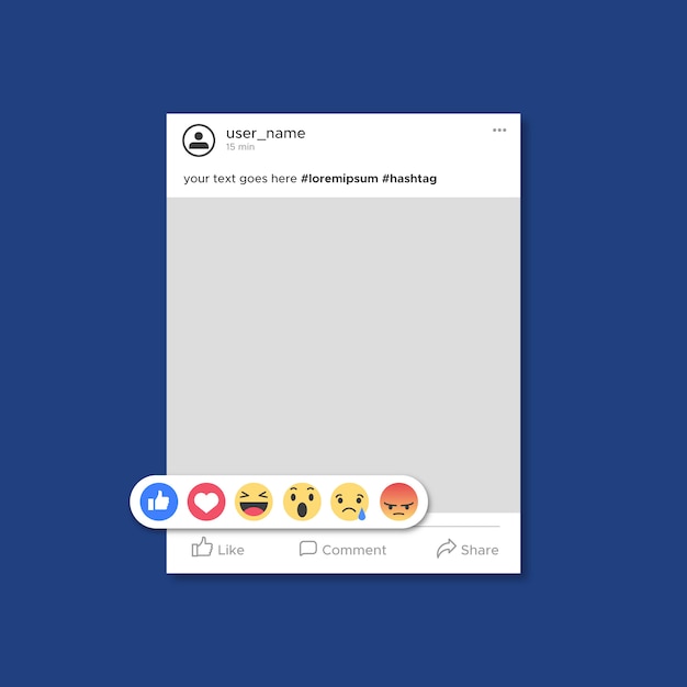 Facebook berichtsjabloon met emoticons
