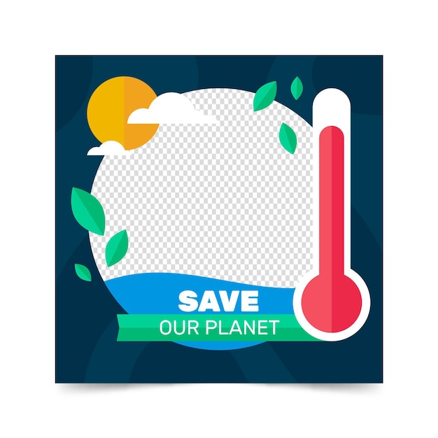 Gratis vector facebook-frame voor klimaatverandering