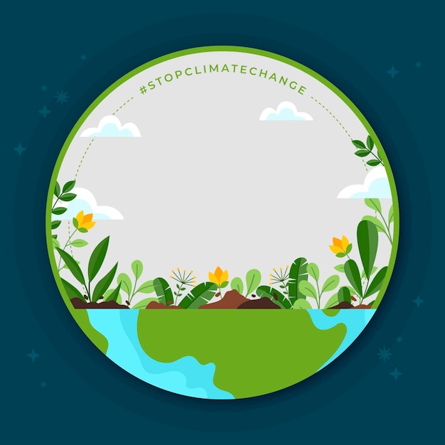 Gratis vector facebook-frame voor klimaatverandering