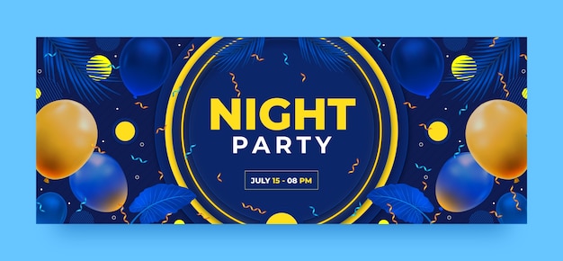 Gratis vector facebook-omslag voor een nachtfeest