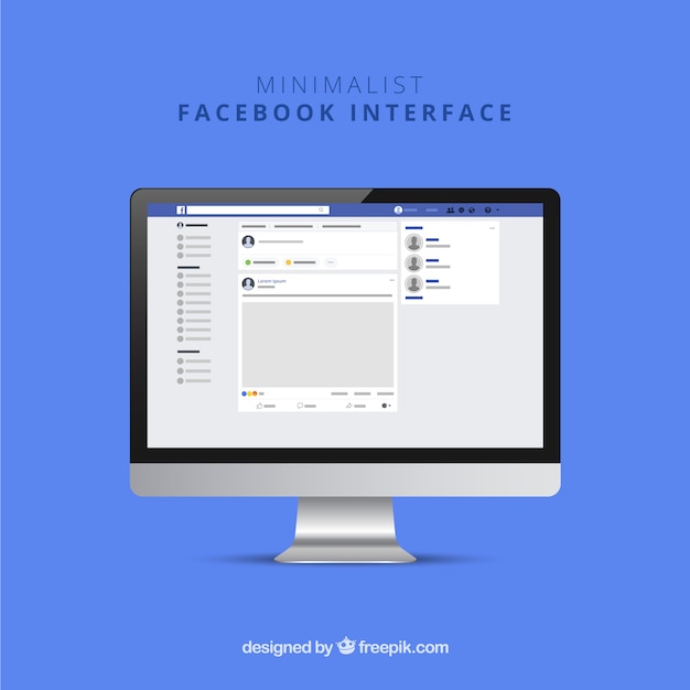 Facebook-webinterface met minimalistisch ontwerp