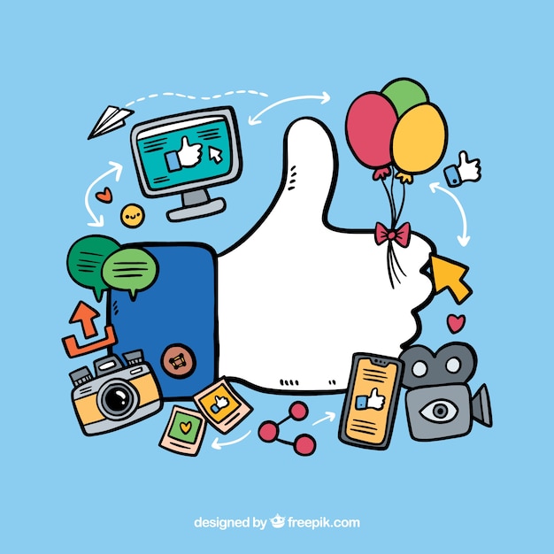 Gratis vector facebookachtergrond met gelijkaardig pictogram