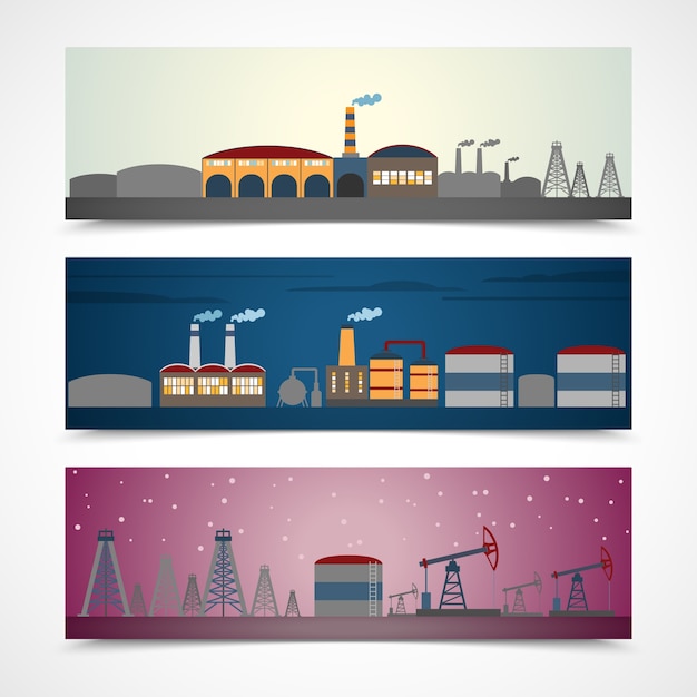 Gratis vector factory banners collectie