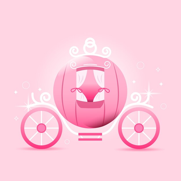 Gratis vector fairytale concept vervoer roze ontwerp