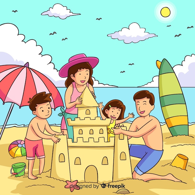 Gratis vector familie buitenshuis