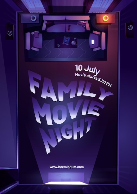 Gratis vector familie filmavond poster