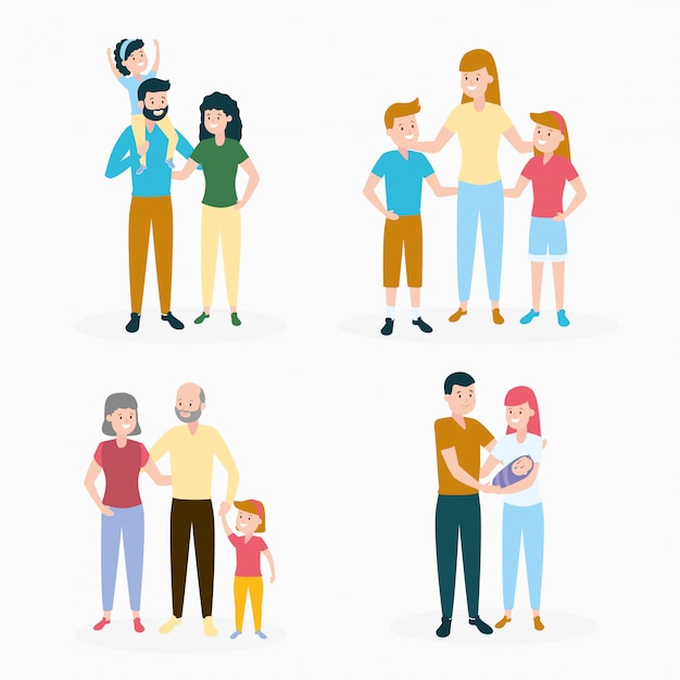 Gratis vector familie ingesteld