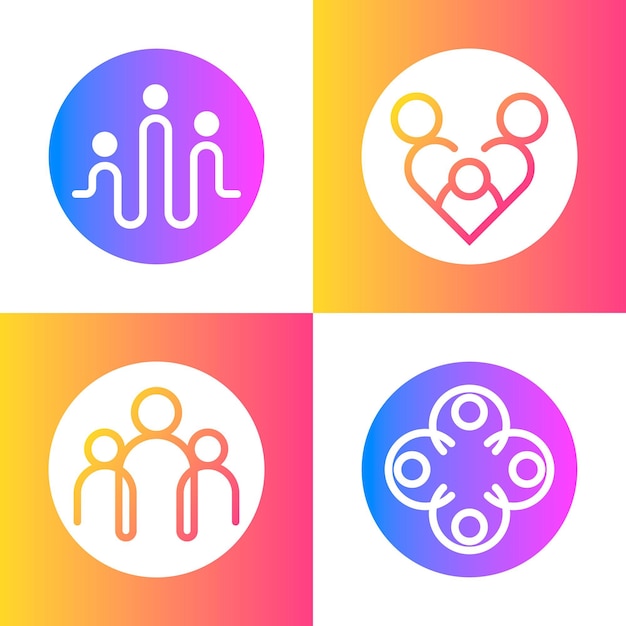 Familie logo collectie concept