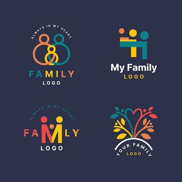 Gratis vector familie logo collectie