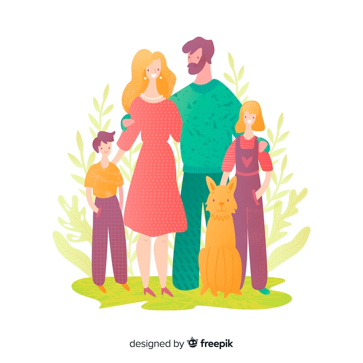 Gratis Vector familie portret