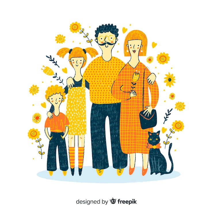 Gratis Vector familie portret