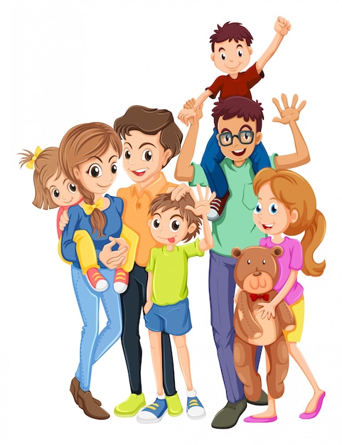 Gratis vector familieleden met vader en moeder