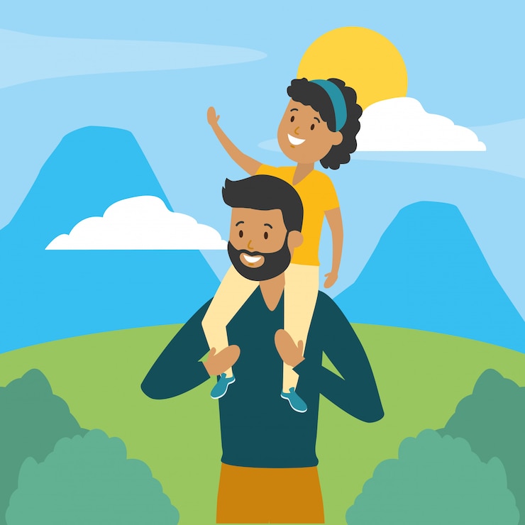 Gratis Vector familiy day buitenshuis