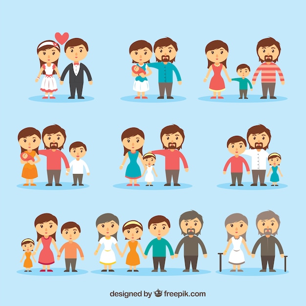 Gratis vector family icon collection