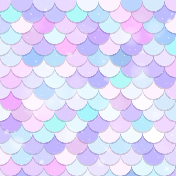 Gratis Vector fantasie zeemeermin schalen naadloos patroon