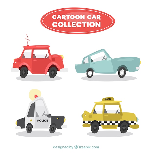 Gratis vector fantastic cartoon voertuigen