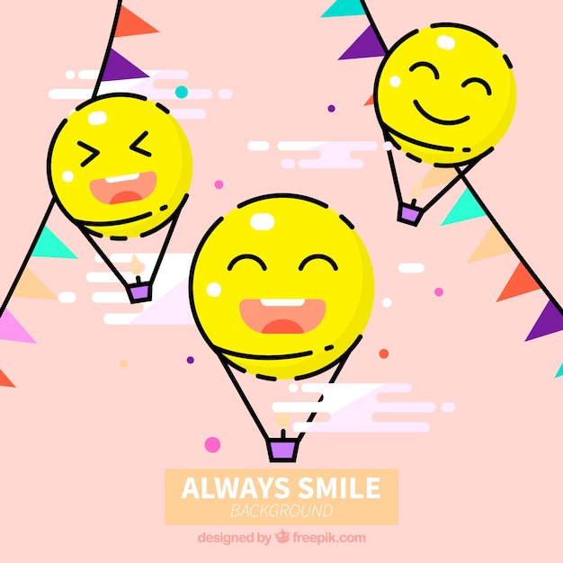 Gratis vector fantastische achtergrond met smileys