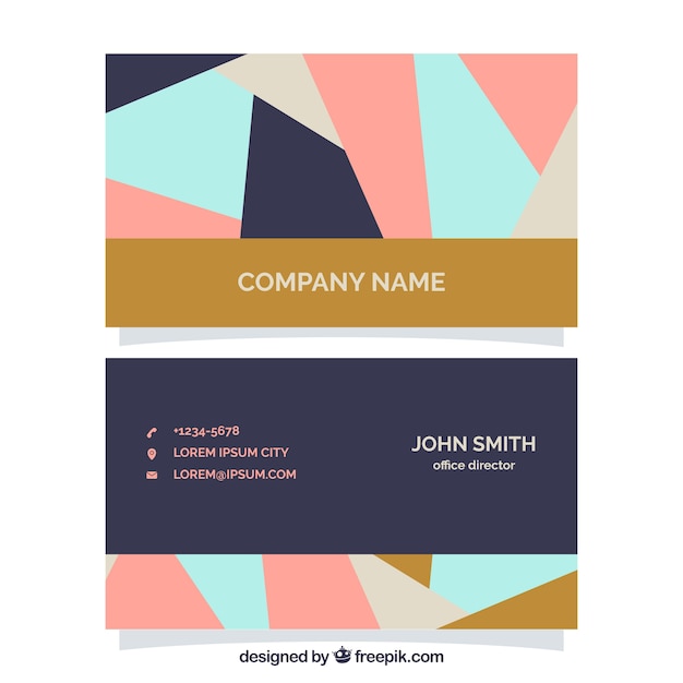 Gratis vector fantastische corporate card in geometrische stijl