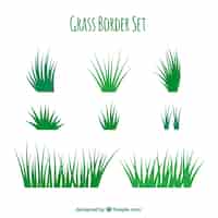 Gratis vector fantastische gras grenzen met verschillende ontwerpen