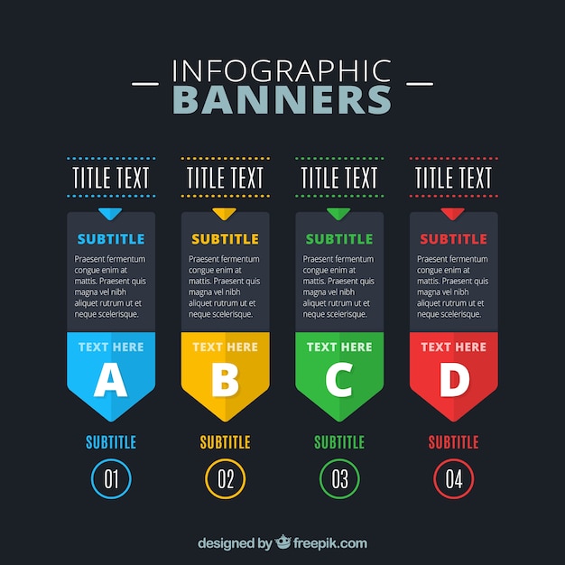 Fantastische infographic banners met kleurdetails