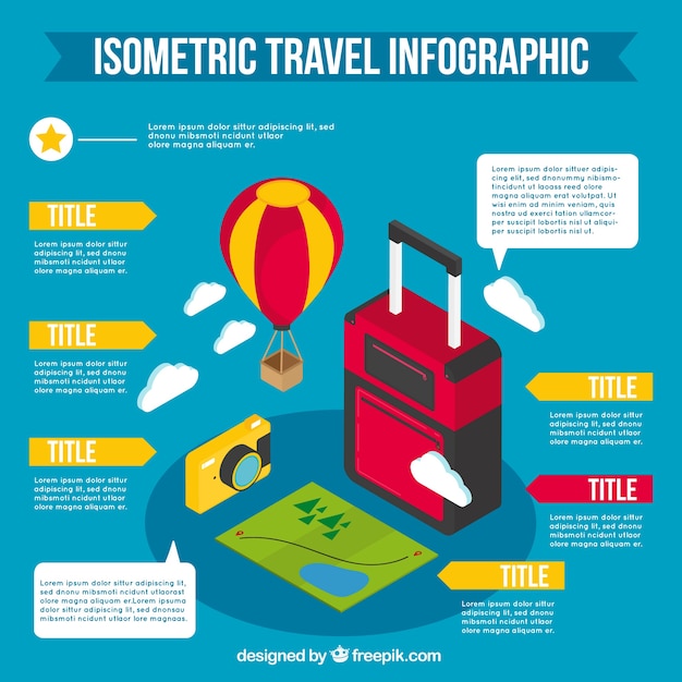 Fantastische reis infographic in isometrische stijl