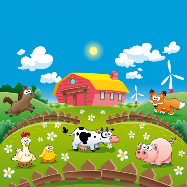 Gratis vector farm achtergrond ontwerp