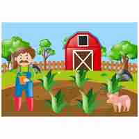 Gratis vector farm achtergrond ontwerp