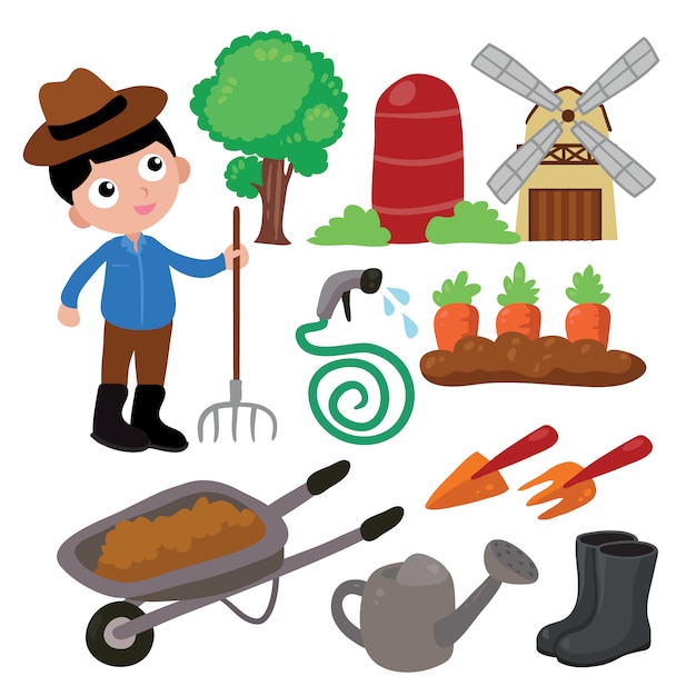 Gratis vector farm elementen collectie