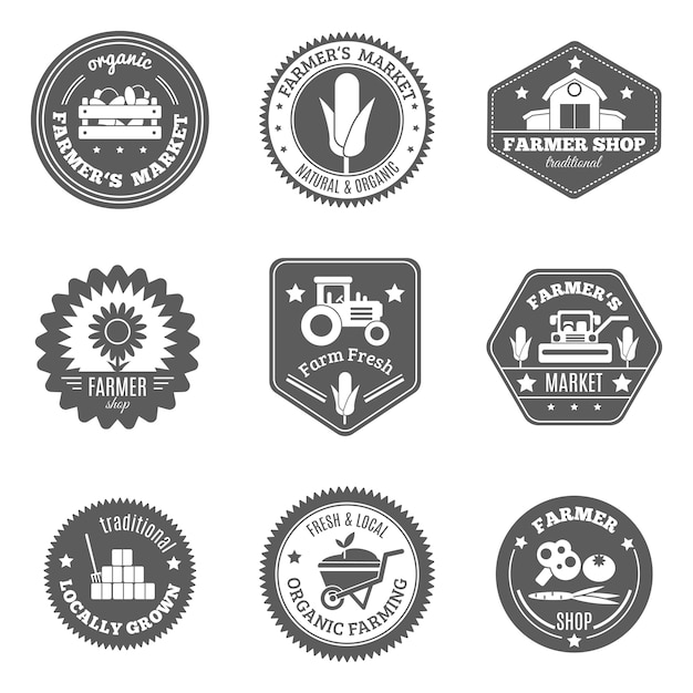 Gratis vector farmer label set