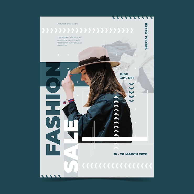 Gratis Vector fashion verkoop concept met model