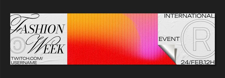Gratis Vector fashion week twitch banner sjabloon