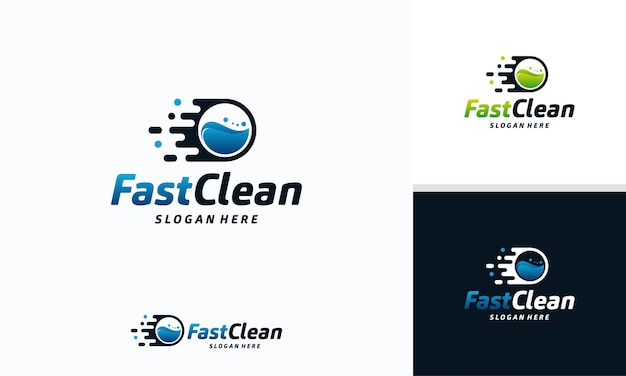 Fast clean logo ontwerpen concept vector, fast laundry logo ontwerpen sjabloon