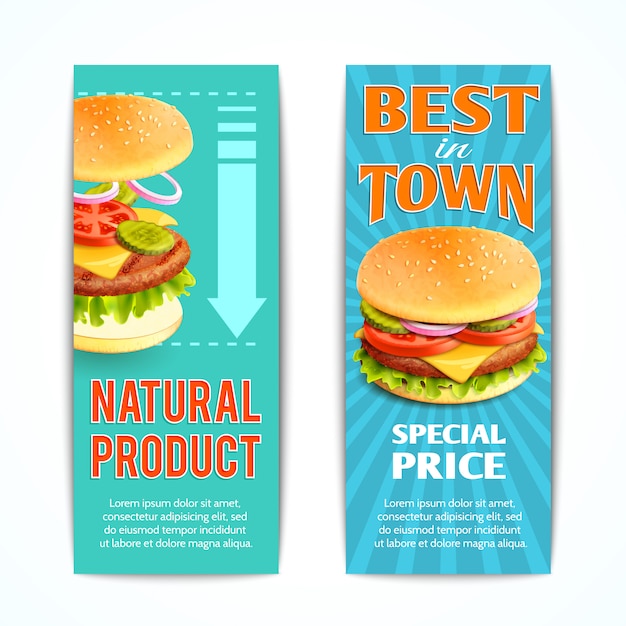 Gratis vector fast food banners set