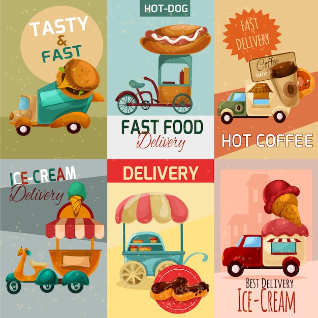 Fast food delivery posters