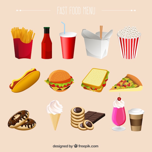 Fast food menu