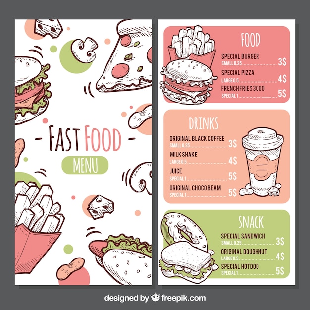 Fast-food menu