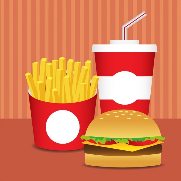 Gratis vector fast food plat ontwerp