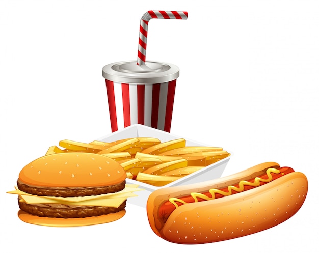 Gratis vector fastfood set