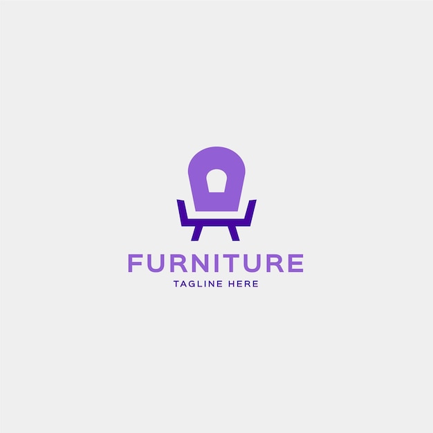 Fauteuil vorm logo voor meubelbedrijf